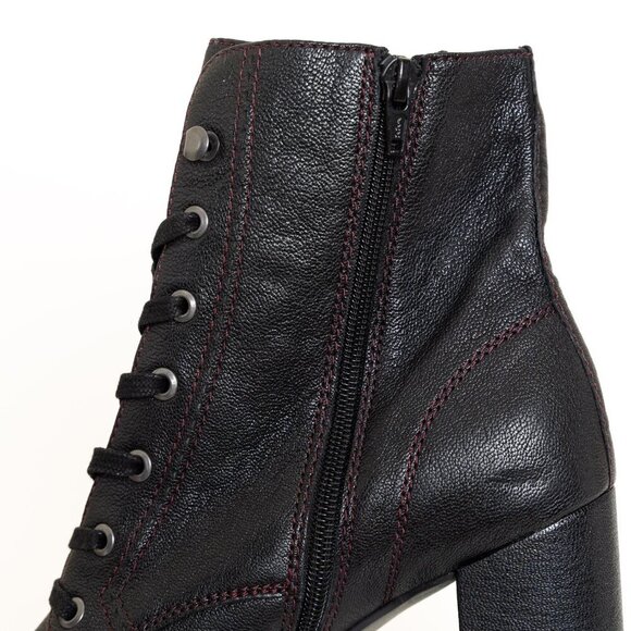 Naturalizer Leather Boot Ankle Lace Up Callie Black NEW - Picture 11 of 15